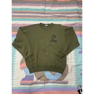 USMC United States Marine Corps Olive Green Crewneck Sweatshirt Medium Soffe